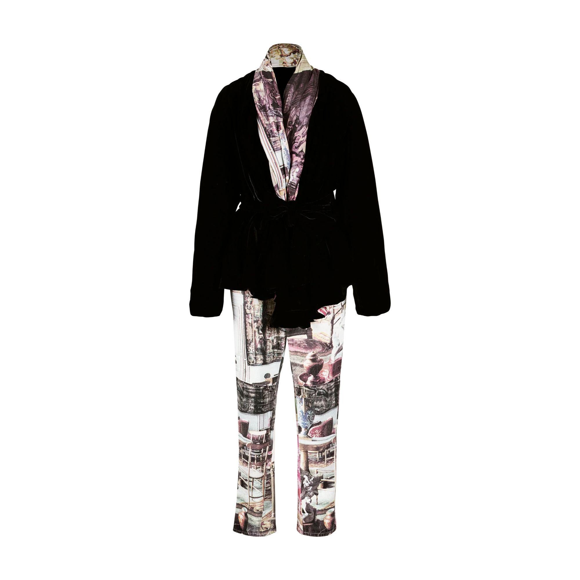 Women's S/S 1992 Vivienne Westwood 'Salon' Collection Printed Velvet Shawl Jacket
