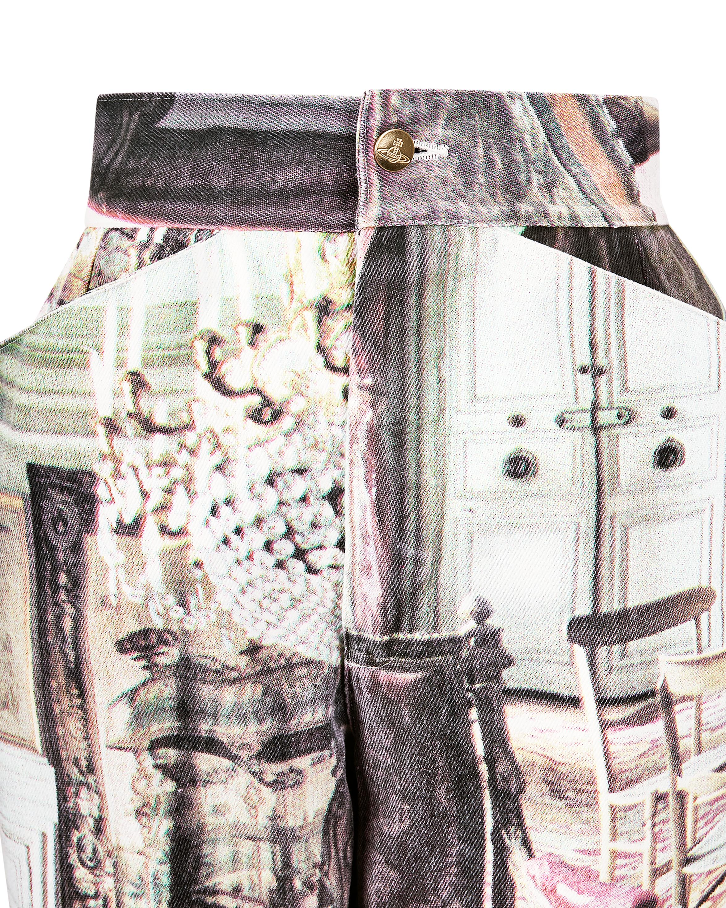 S/S 1992 Vivienne Westwood Salon Print Denim Pants For Sale 2
