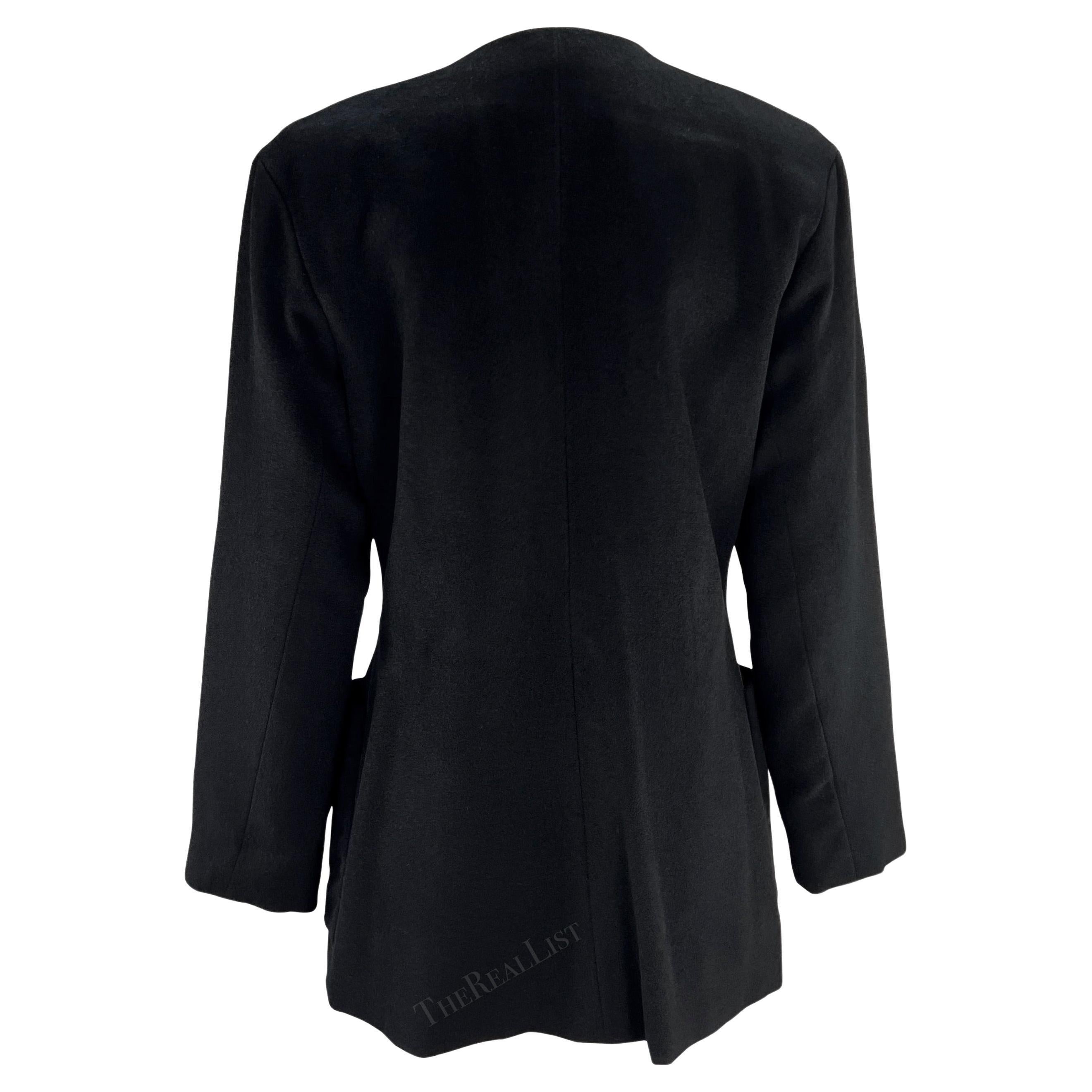 S/S 1992 Yves Saint Laurent Red Color-Block Black Mini Coat Dress Blazer Jacket For Sale 3