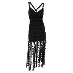 S/S 1993 Chloé by Karl Lagerfeld - Vestito nero in pizzo floreale a triangolo