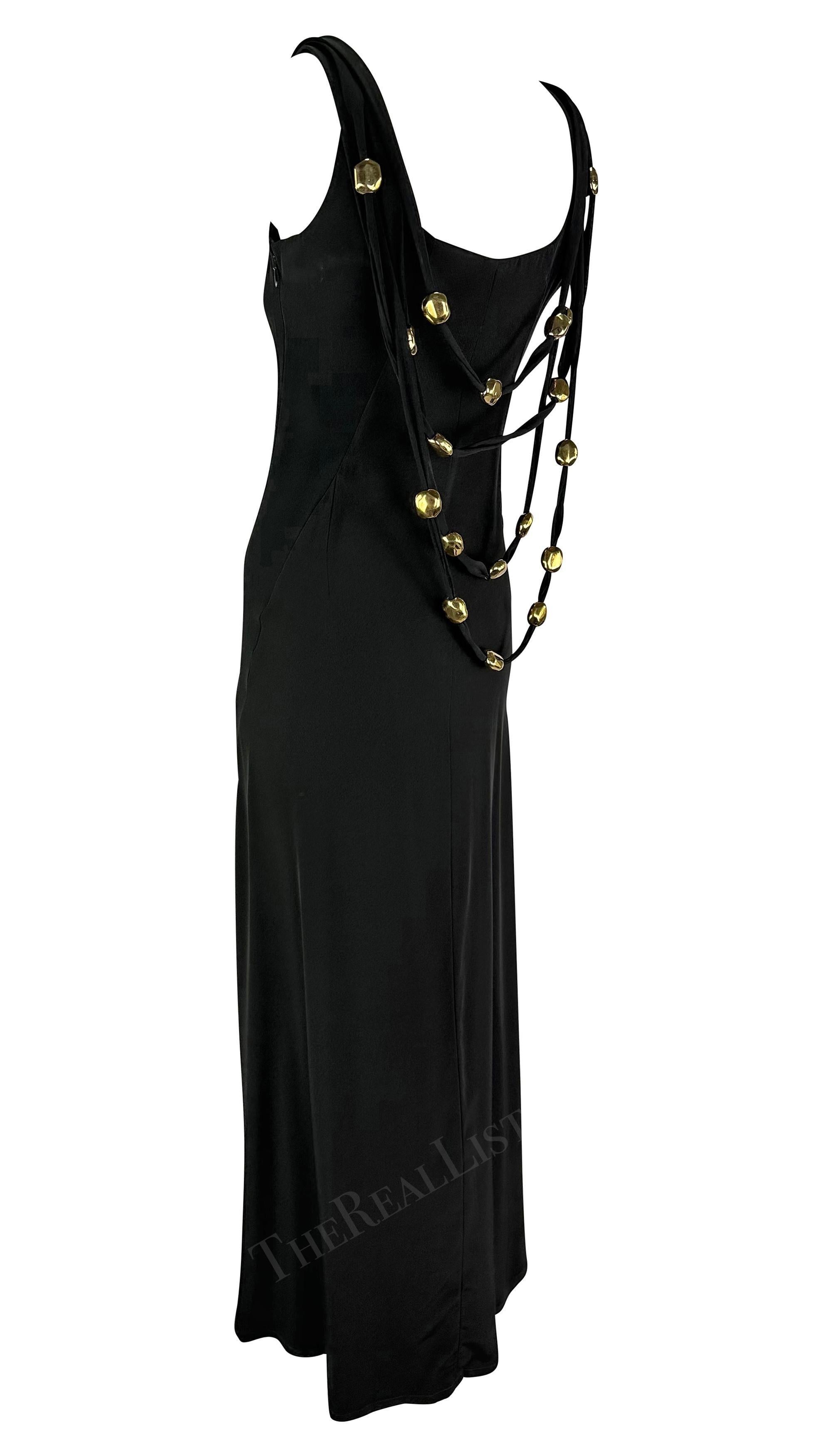 Christian Lacroix - Robe de défilé noire ornée de perles sculpturales et de bijoux, printemps-été 1993 Pour femmes en vente