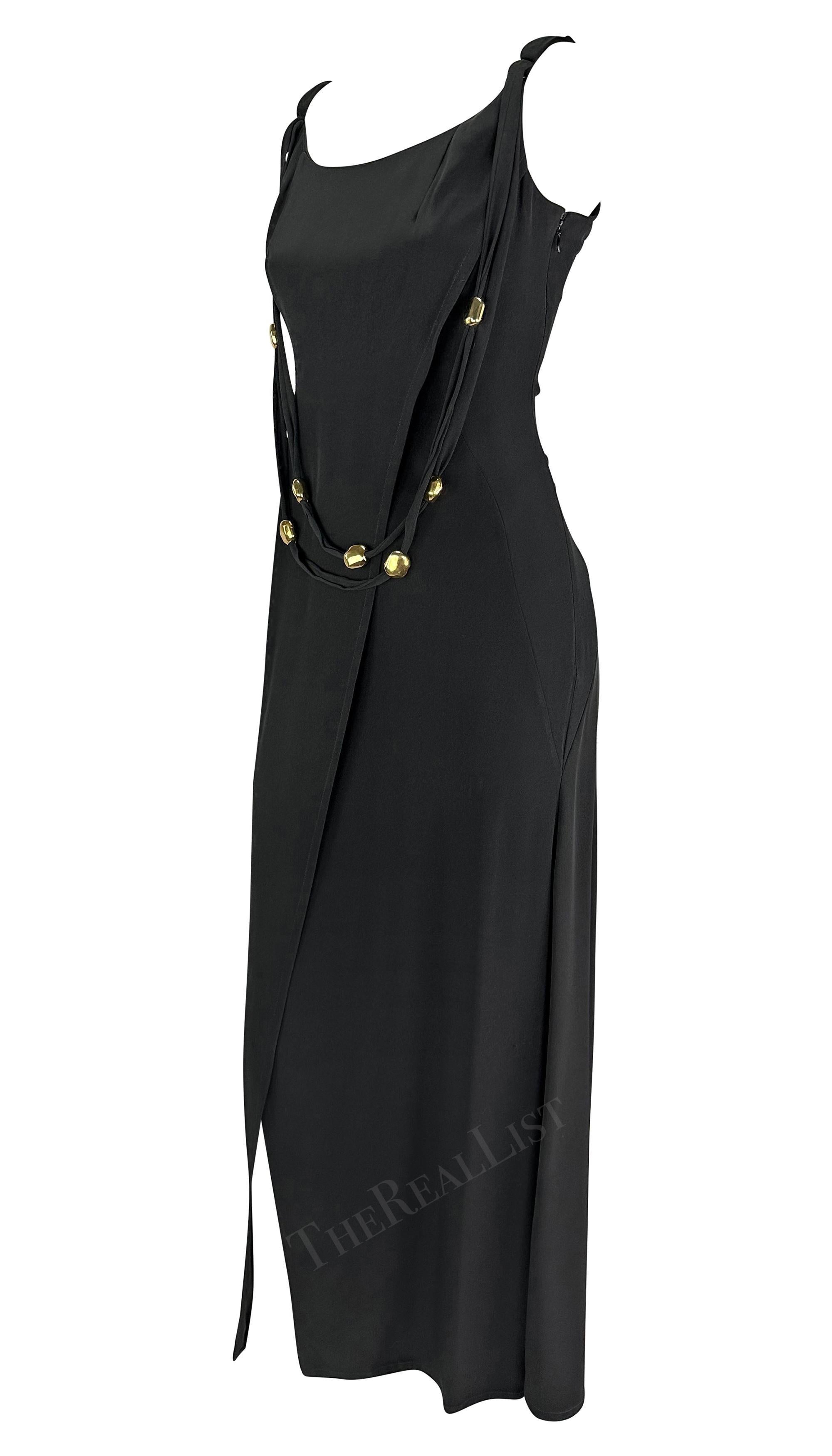 Christian Lacroix - Robe de défilé noire ornée de perles sculpturales et de bijoux, printemps-été 1993 en vente 2