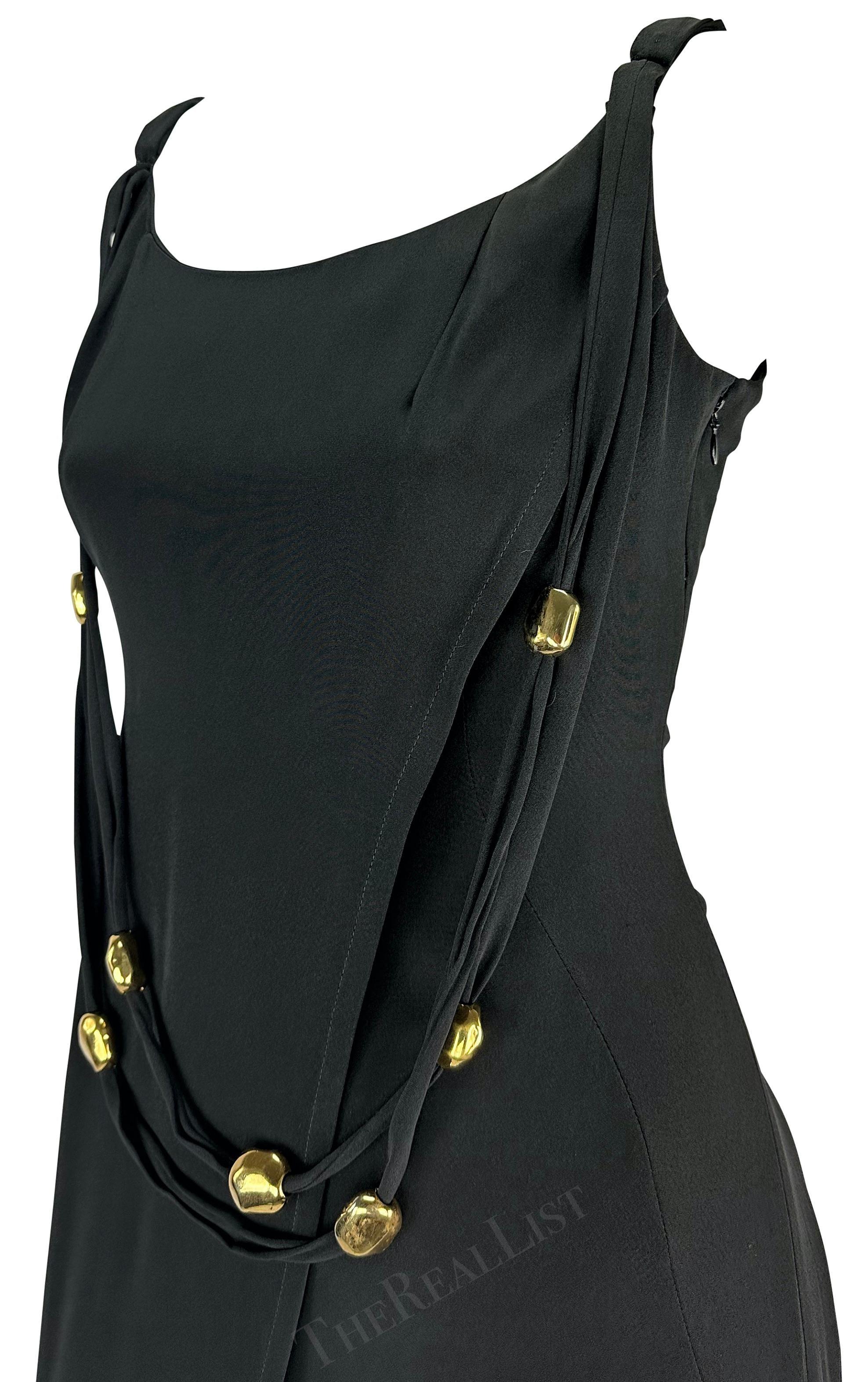 Christian Lacroix - Robe de défilé noire ornée de perles sculpturales et de bijoux, printemps-été 1993 en vente 3