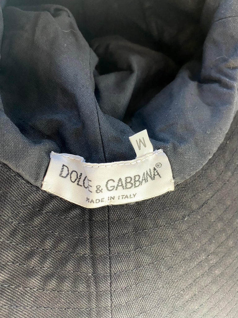 S/S 1993 Dolce & Gabbana Ab Fab Oversized Bucket Hat Runway Boho For Sale 8