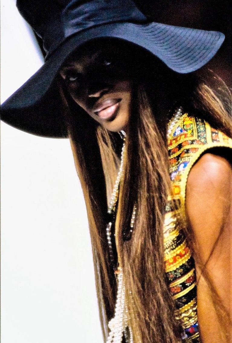 Black S/S 1993 Dolce & Gabbana Ab Fab Oversized Bucket Hat Runway Boho For Sale