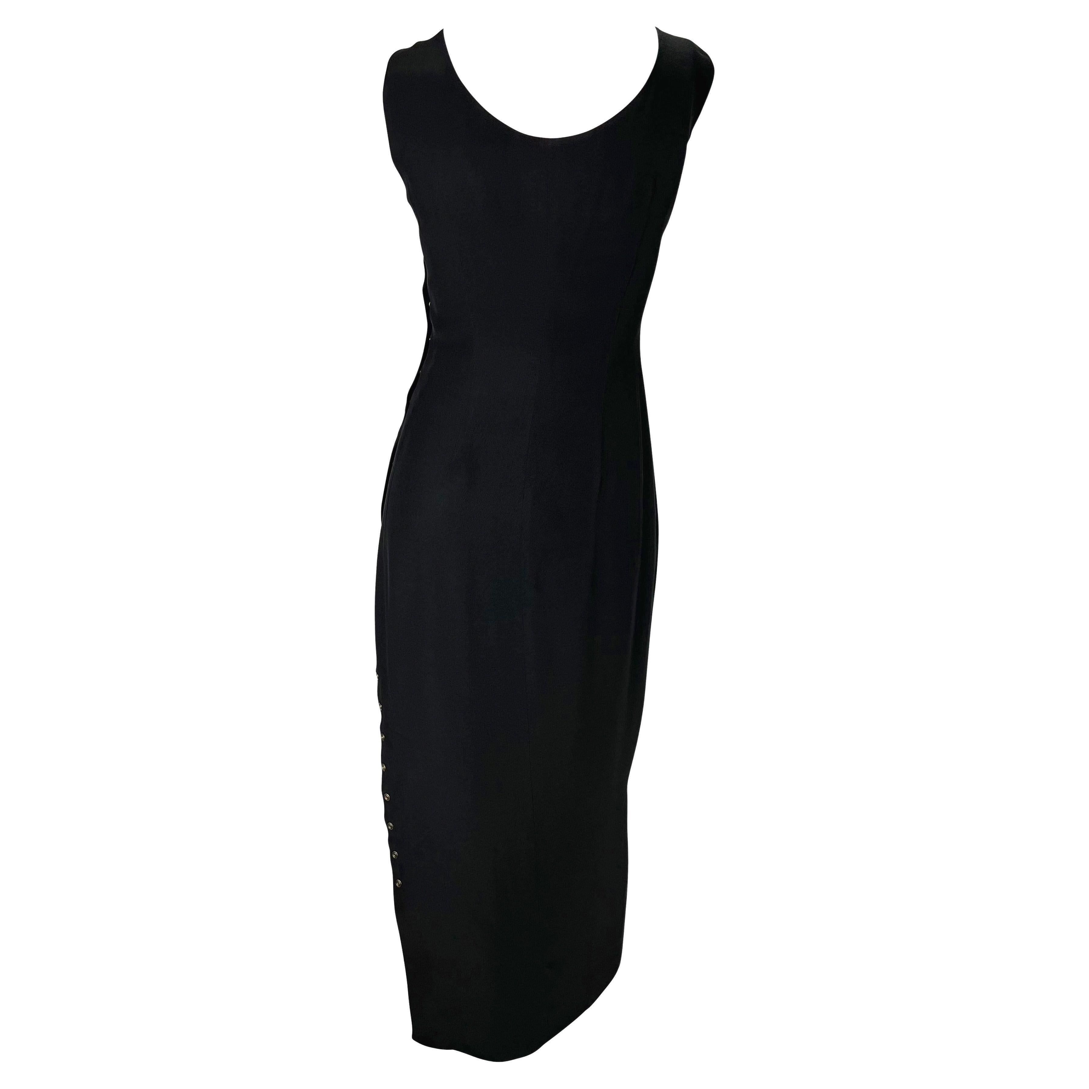 P/E 1993 Dolce & Gabbana - Vestito con logo a scatto in nero - Up & Up In condizioni buone in vendita a West Hollywood, CA