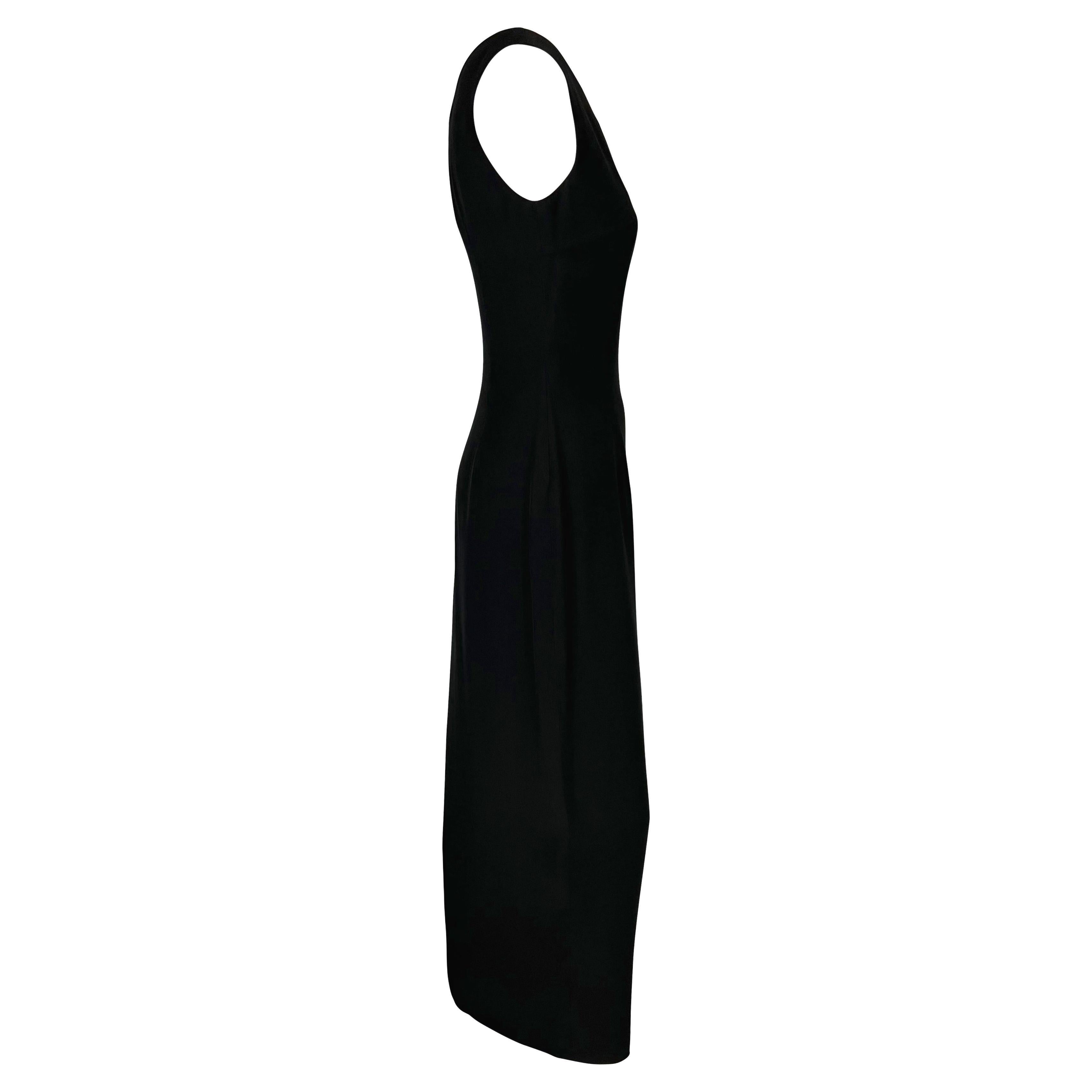 F/S 1993 Dolce & Gabbana Laufsteg Logo Snap Schwarzes Bodycon Pin-Up Kleid mit Schnappverschluss im Angebot 1