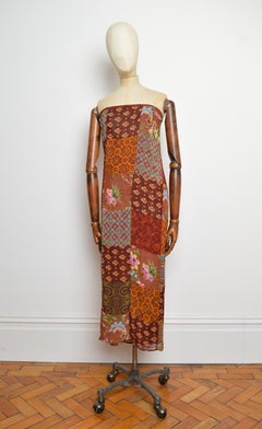 S/S 1993 Dolce & Gabbana Wrap Around Cover Up Patchwork Dress - Maxi Skirt