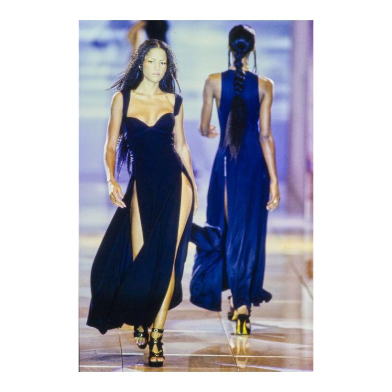 S/S 1993 Gianni Versace Black Gown with Dramatic Slits In Good Condition In North Hollywood, CA