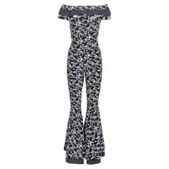 F/S 1993 Gianni Versace Jumpsuit mit Glockenbottom-Muster und Blumen- und Tupfenmuster