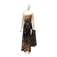 Vintage S/S 1993 GIANNI VERSACE Floral Strapless Bustier Gown