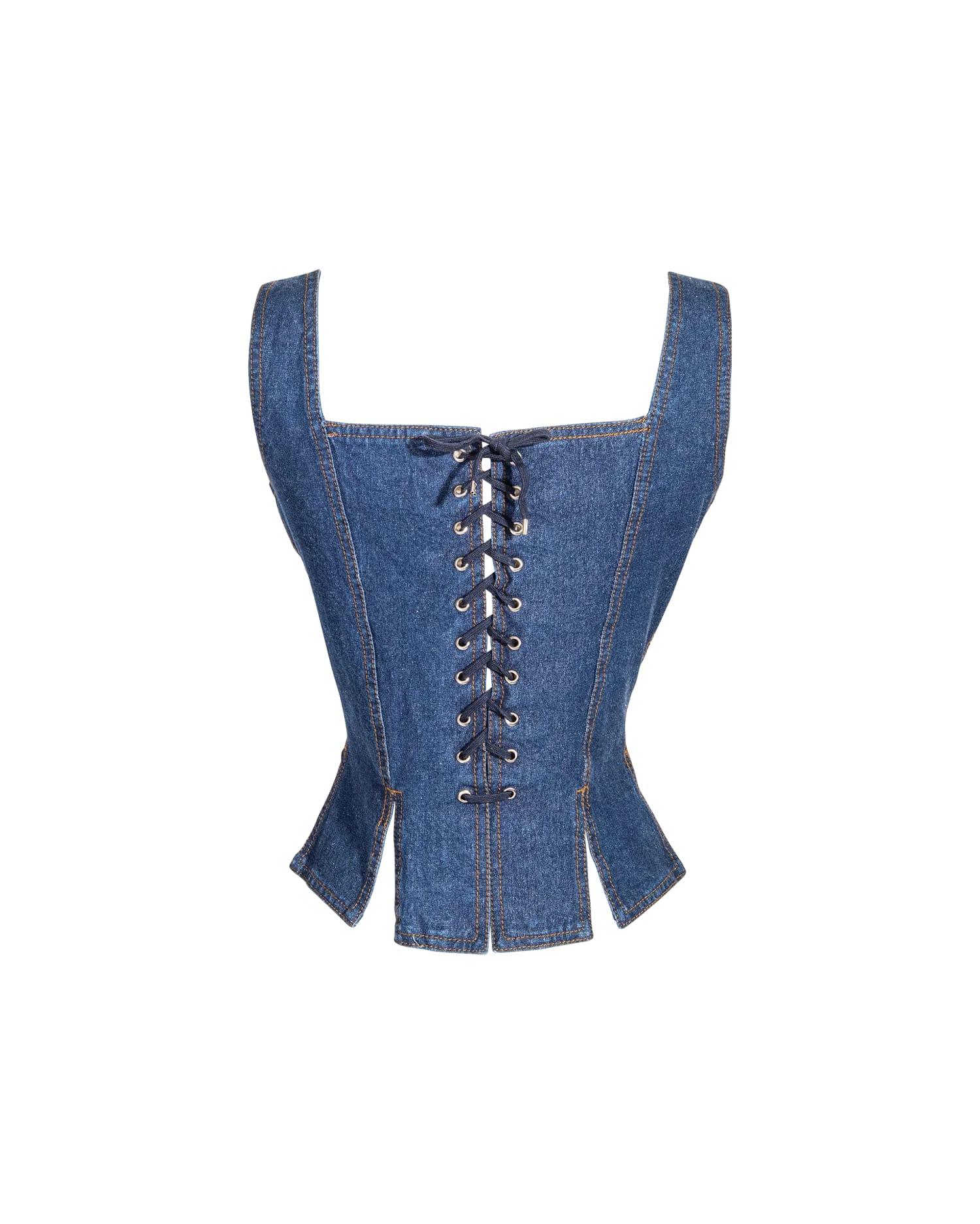 jean paul gaultier denim corset