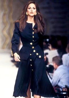S/S 1993 Valentino Garavani Runway Gold Rose Sculptural Button Blazer Jacket