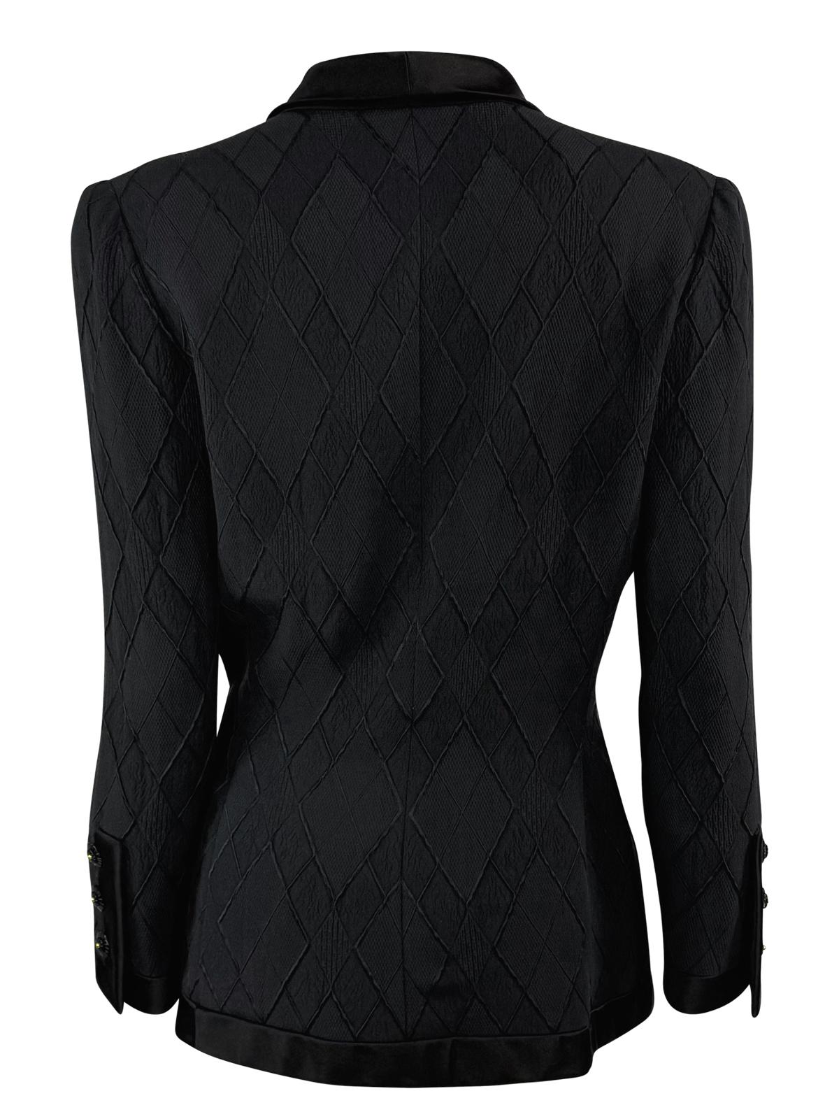S/S 1993 Valentino Haute Couture Runway Diamond Textured Blazer Jacket For Sale 1
