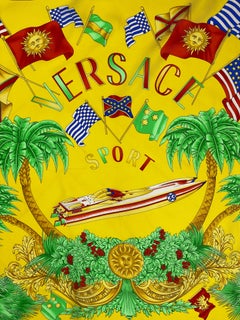 S/S 1993 Versace Sport by Gianni Miami Print Silk Square Scarf