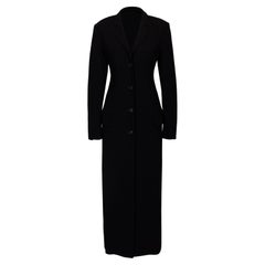 Retro S/S 1994 Calvin Klein Black Silk Crepe Long Coat