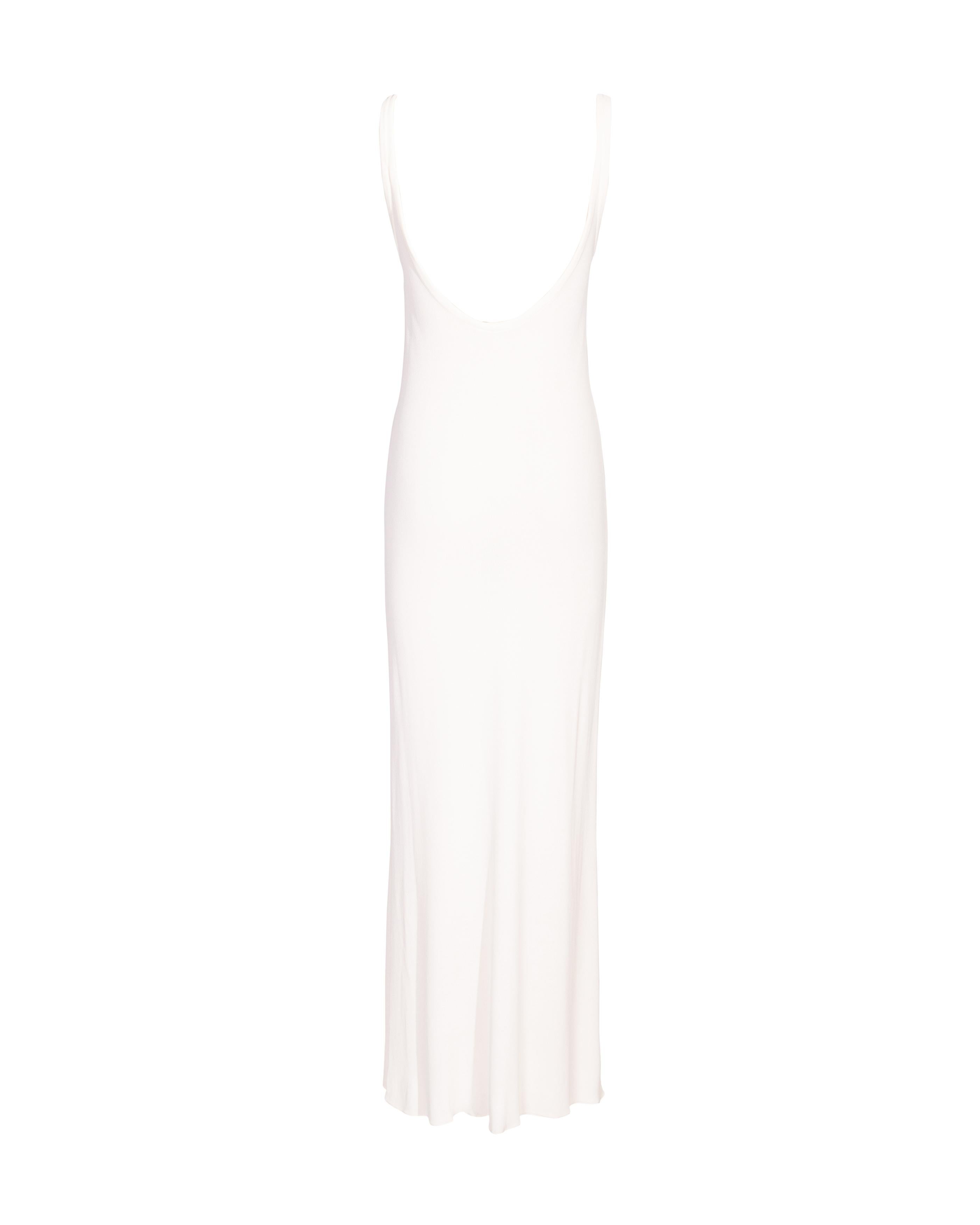S/S 1994 Calvin Klein White Scoop Neck Maxi Dress 1