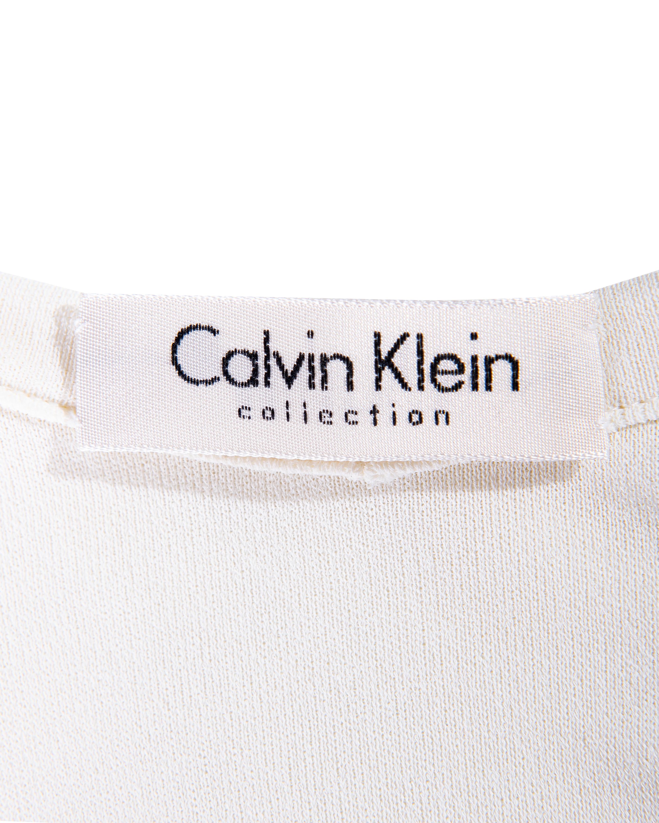 S/S 1994 Calvin Klein White Scoop Neck Maxi Dress 2