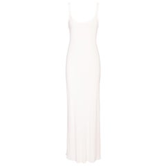 S/S 1994 Calvin Klein White Scoop Neck Maxi Dress