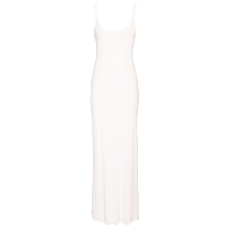 S/S 1994 Calvin Klein White Scoop Neck Maxi Dress at 1stDibs S/S 1994 Calvin Klein White Scoop Neck Maxi Dress at 1stDibs