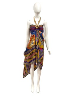 S/S 1994 Christian Lacroix Silk dress with metal collar