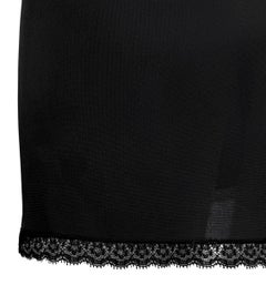 S/S 1994 Dolce & Gabbana Runway Ad Black Lace Trim Sheer Satin Mini Slip Dress