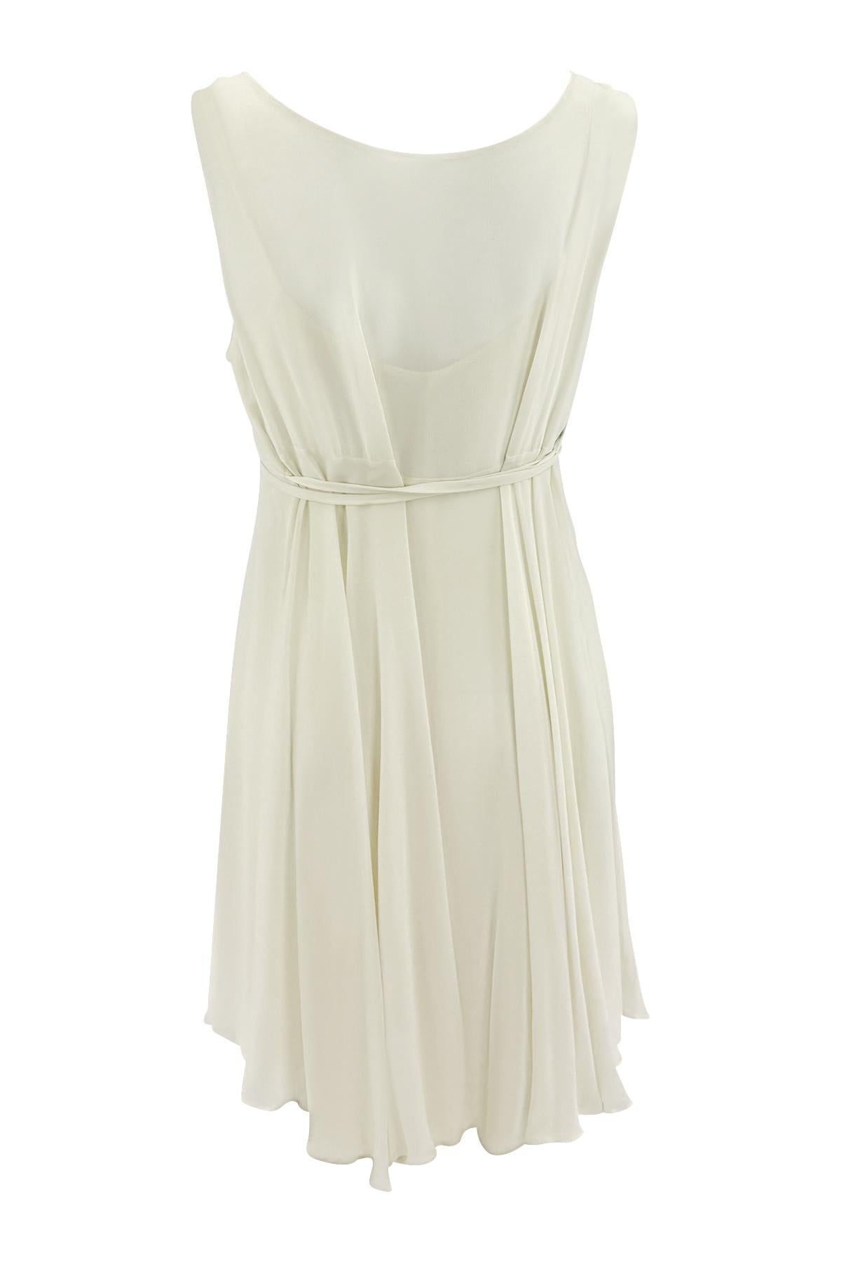 S/S 1994 Dolce & Gabbana Sheer Layered White Chiffon Mini Dress For Sale 3