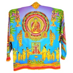 S/S 1994 Gianni Versace Buddha Printed Silk Shirt