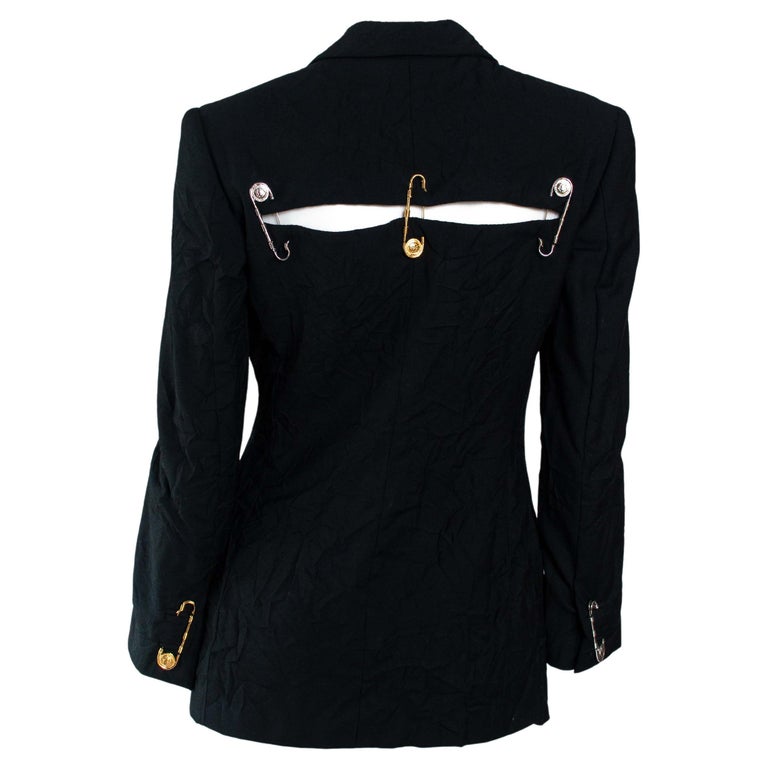 S/S 1994 Gianni Versace Couture Medusa Safety Pin Blazer Runway