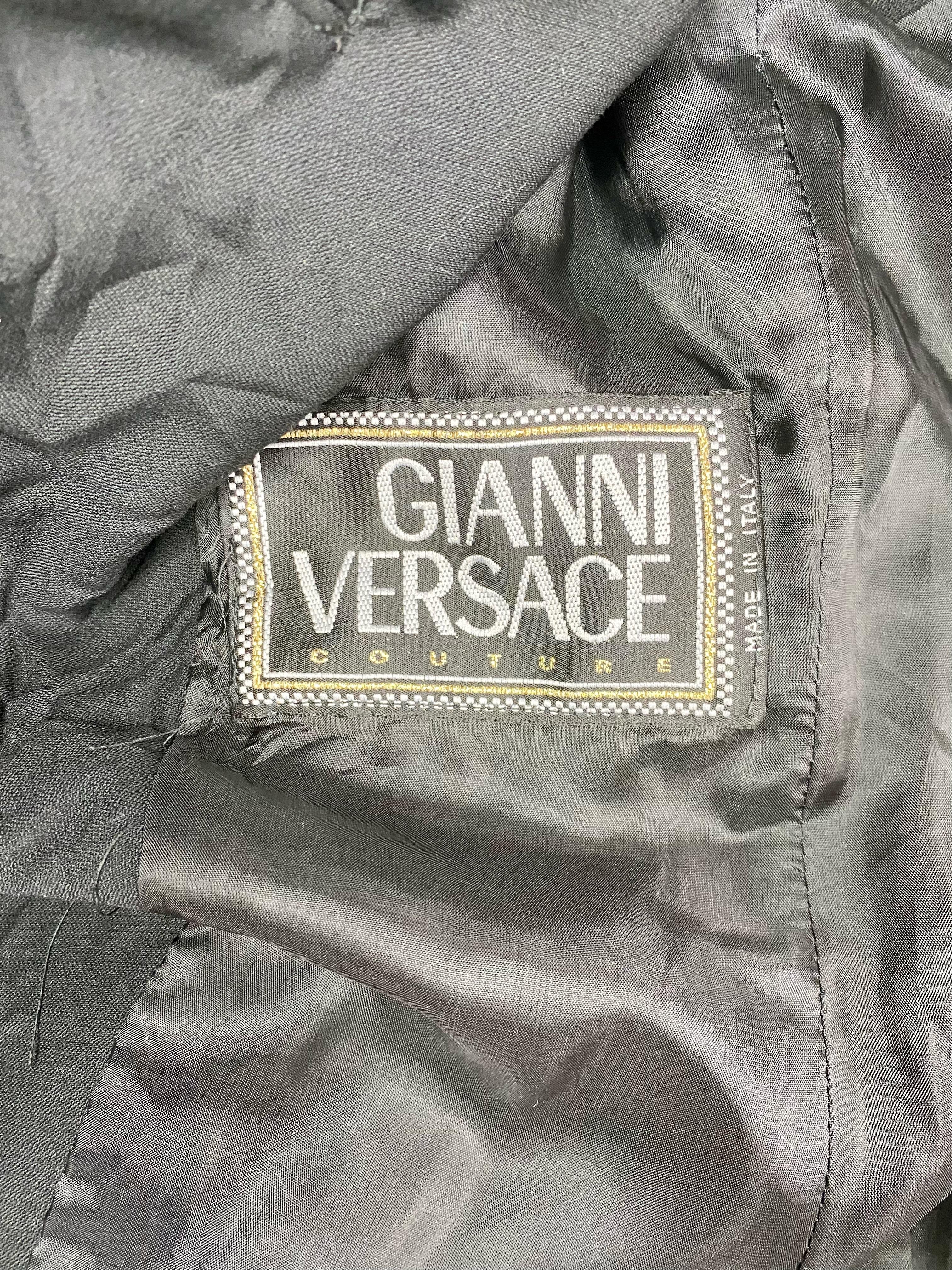 S/S 1994 Gianni Versace Couture Medusa Safety Pin Blazer Runway  For Sale 3