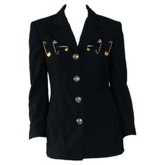 S/S 1994 Gianni Versace Couture Medusa Safety Pin Blazer Runway