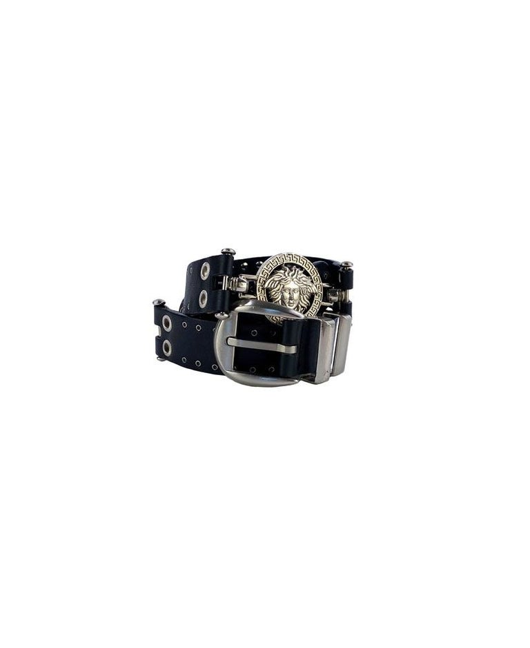 S/S 1994 Gianni Versace Medusa Medallion Black Leather  display picture 1