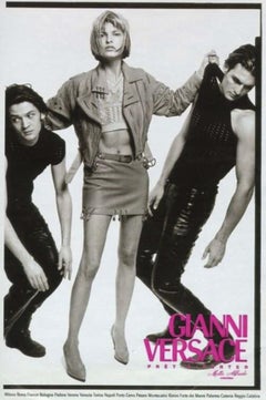 S/S 1994 Gianni Versace Medusa Safety Pin Leather Belted Moto Jacket