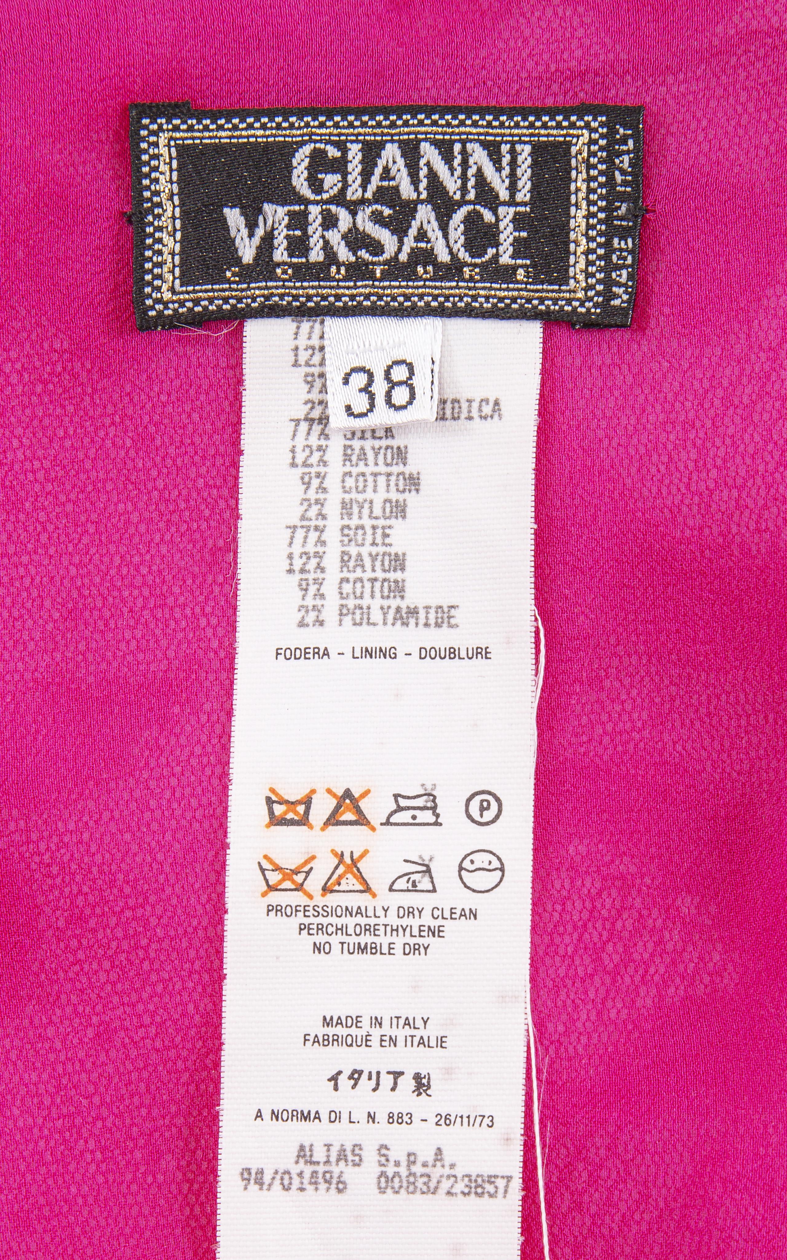 Women's S/S 1994 Gianni Versace Pink Crinkle Mini Dress