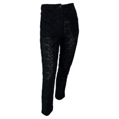 Pantalon en dentelle noire transparente Gianni Versace, P/E 1994