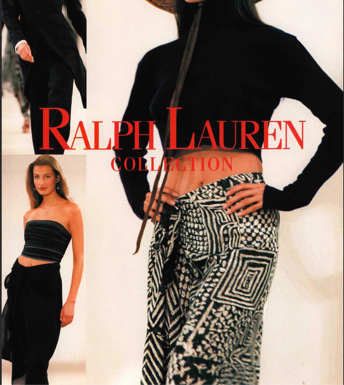 From Ralph Lauren’s Spring/Summer 1994 collection, this sheer silk chiffon wrap skirt features an abstract blue and white print and a soft, fluid drape. Designed to tie at the waist, the lightweight mini silhouette captures effortless elegance. A
