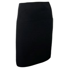 S/S 1994 Thierry Mugler Accordion Pleat Black Pencil Skirt