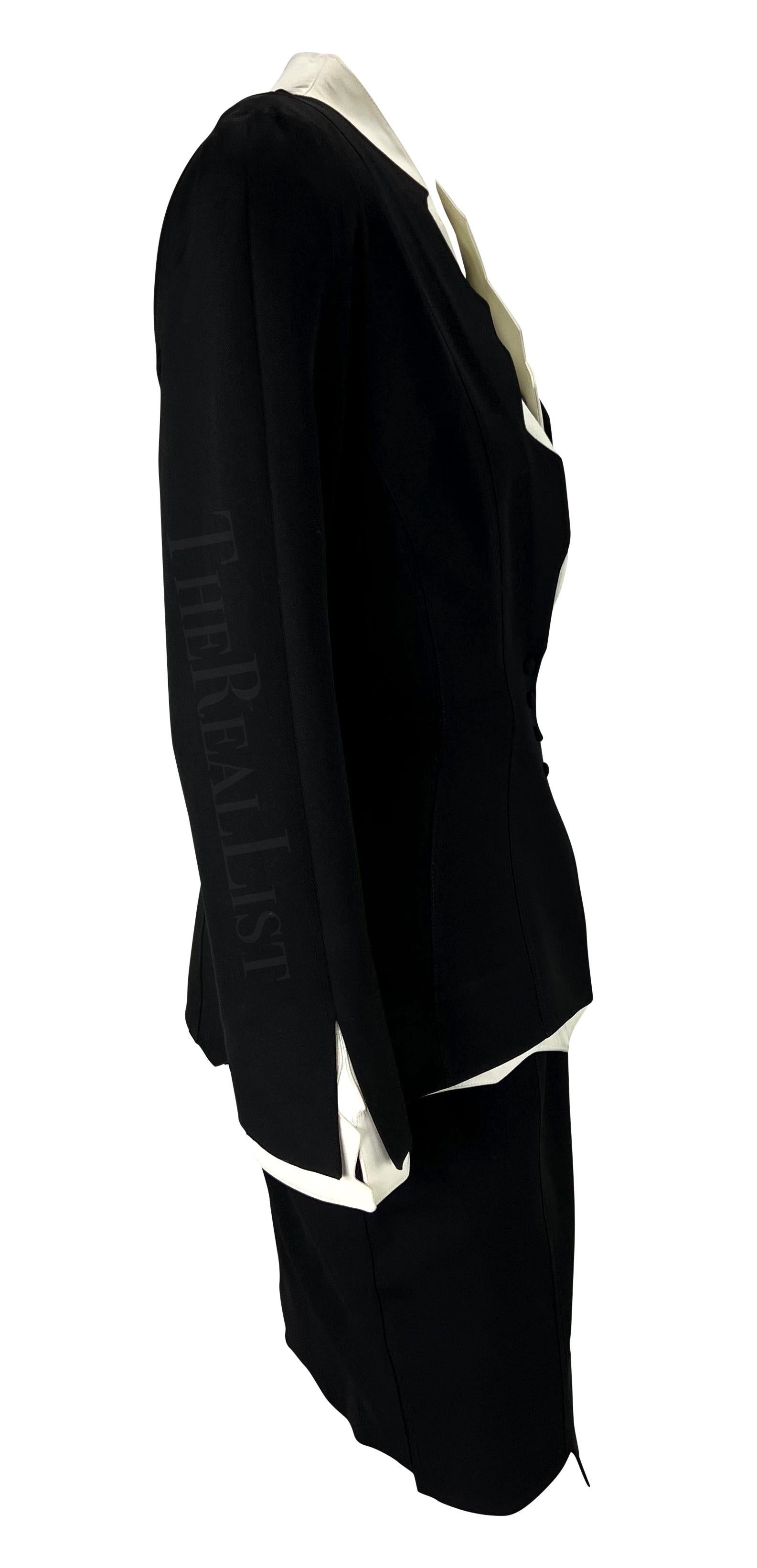 S/S 1994 Thierry Mugler Black White Sculptural Skirt Suit 2