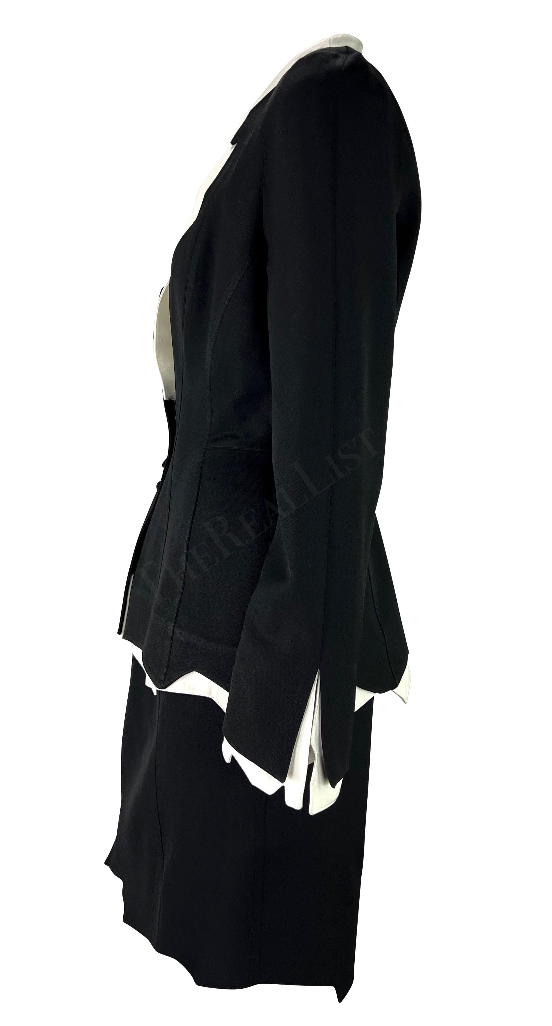 Women's S/S 1994 Thierry Mugler Black White Sculptural Skirt Suit