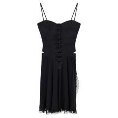 S/S 1994 Valentino Garavani Runway Black Silk Corset Skirt Set
