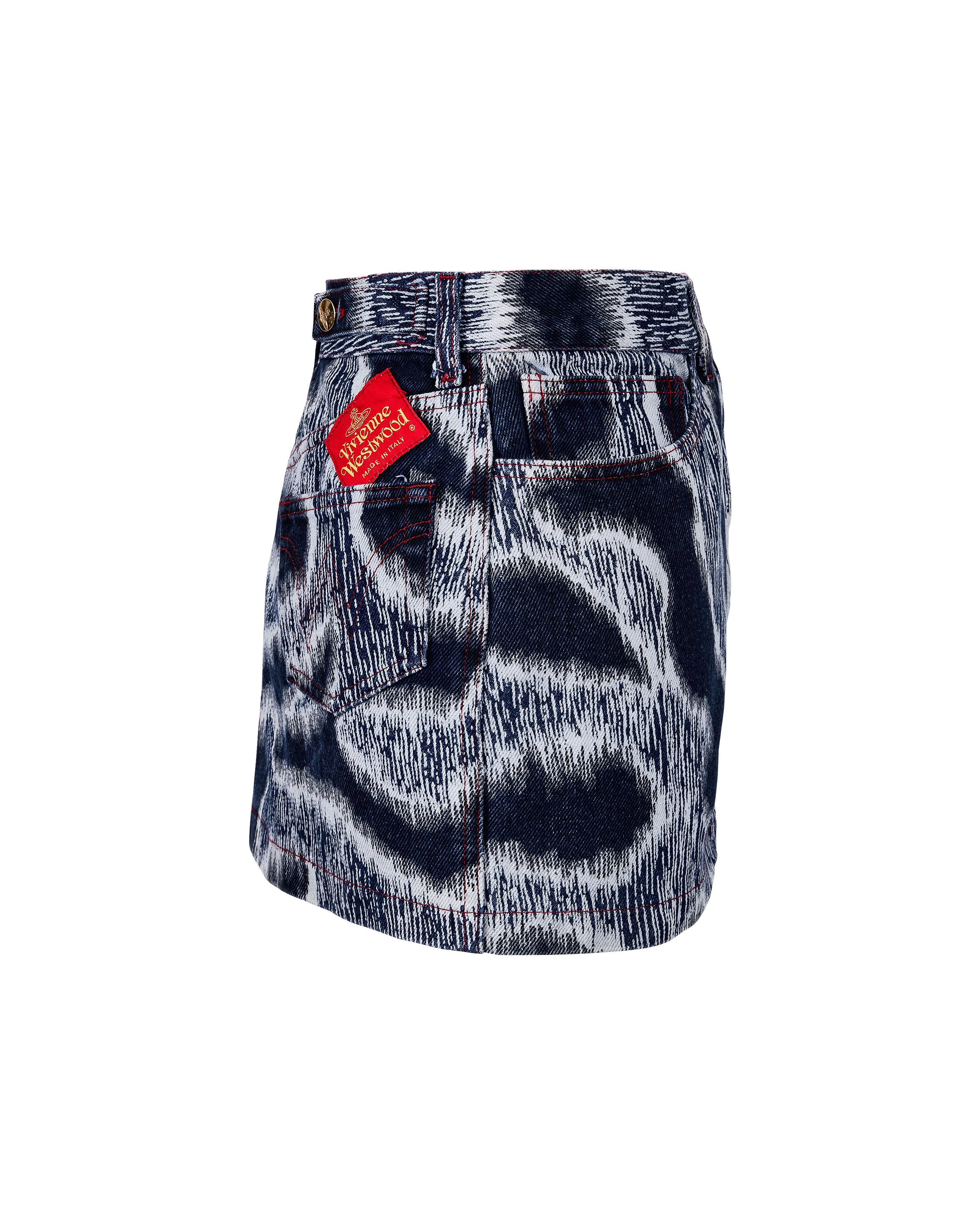 S/S 1994 Vivienne Westwood Blue Leopard Print Denim Skirt Set 6