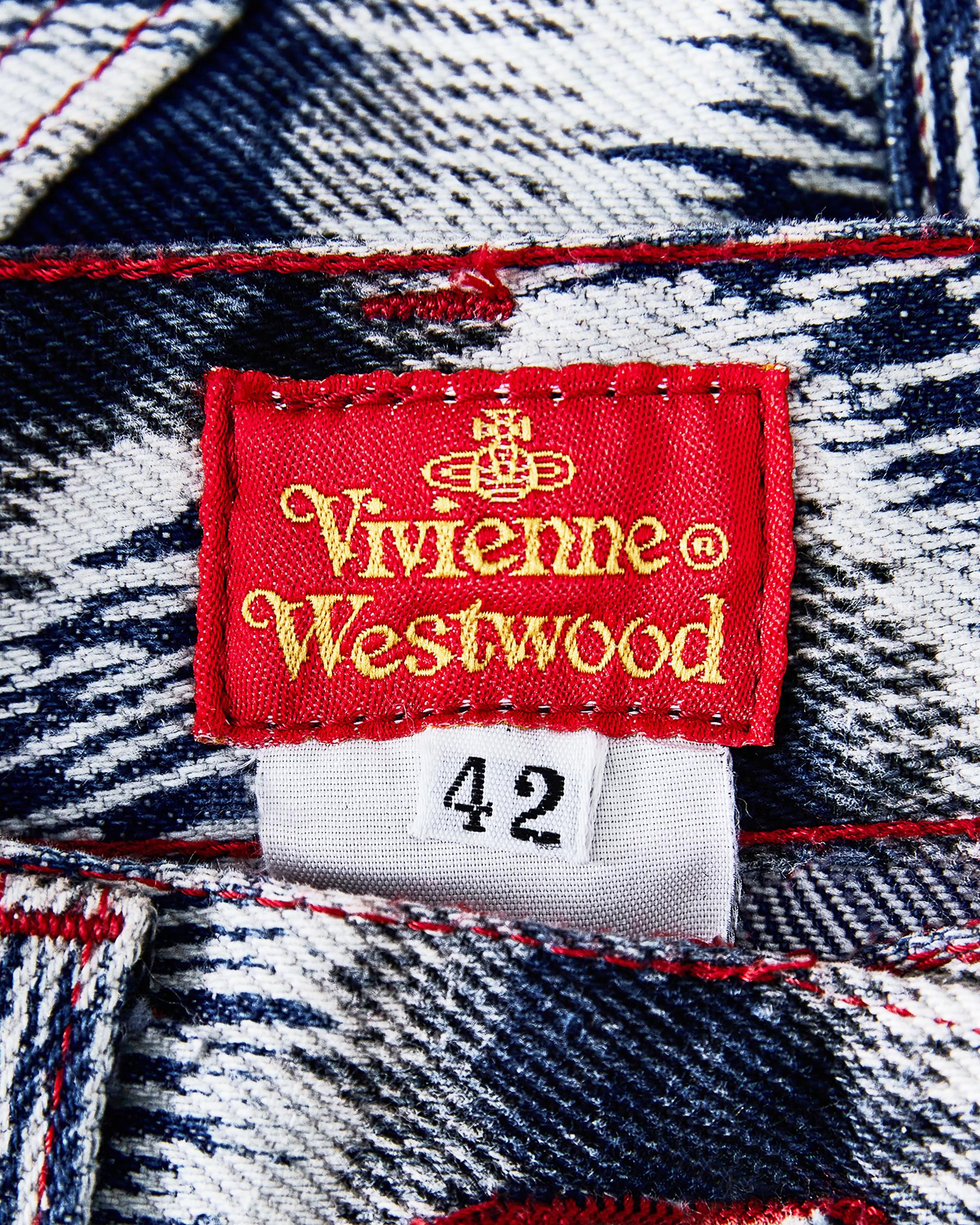 S/S 1994 Vivienne Westwood Blue Leopard Print Denim Skirt Set 8