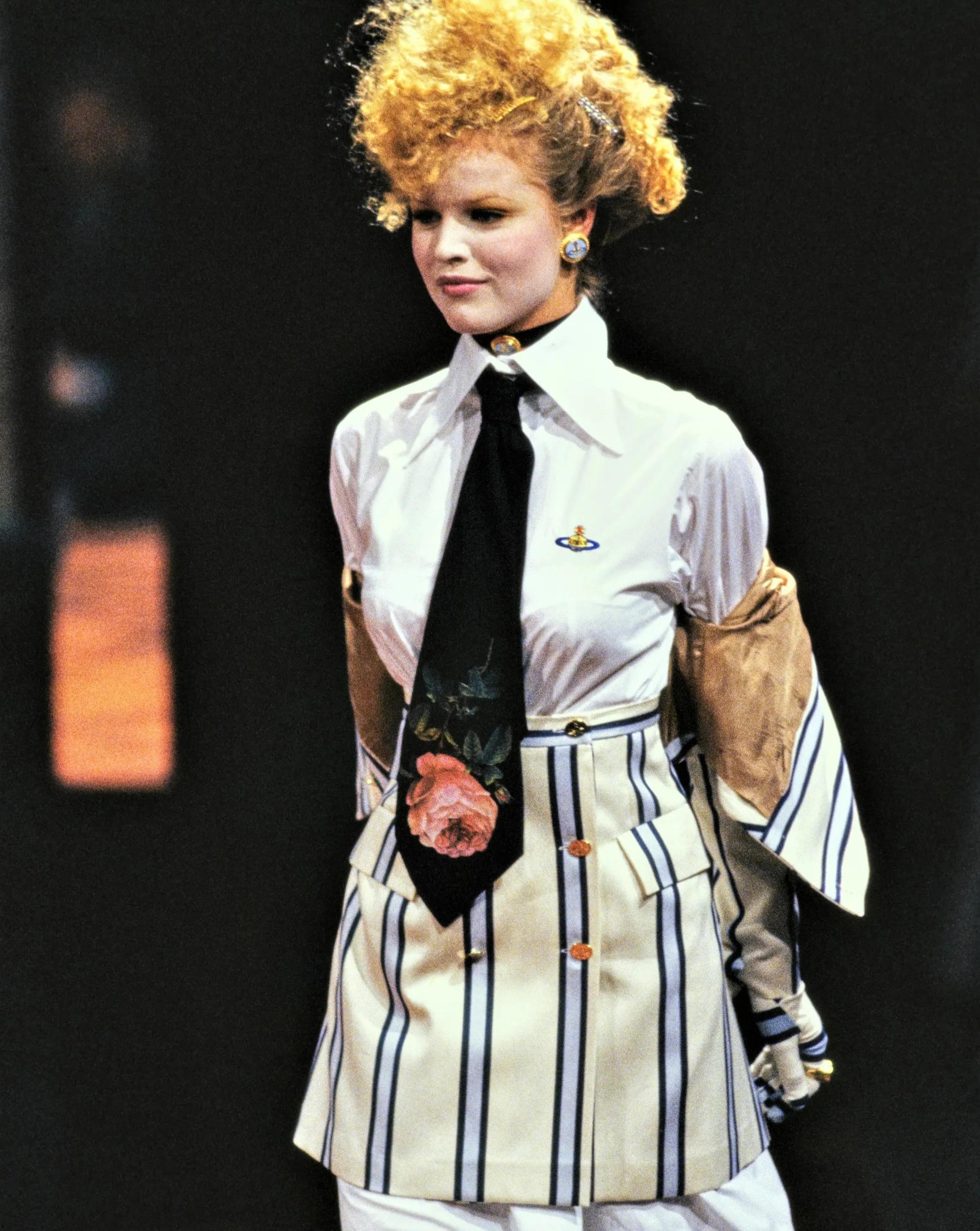 S/S 1994 Vivienne Westwood Cotton Striped Skirt Suit Set 3