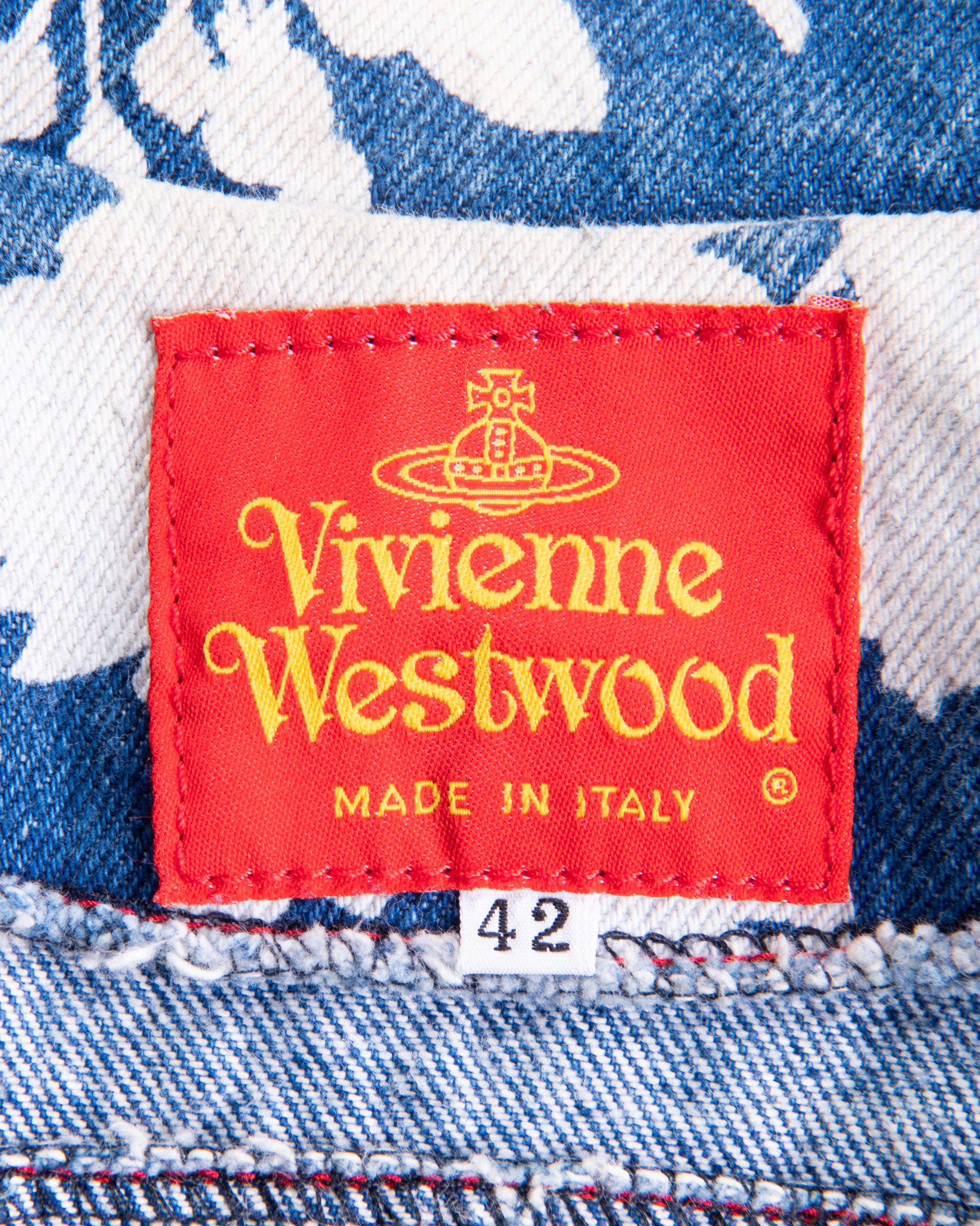 S/S 1994 Vivienne Westwood - Ensemble de jupes en denim à motif floral blanchi en vente 9