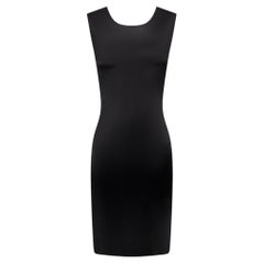 S/S 1995 Calvin Klein Kate Moss Runway Black Silk Satin Sleeveless Dress