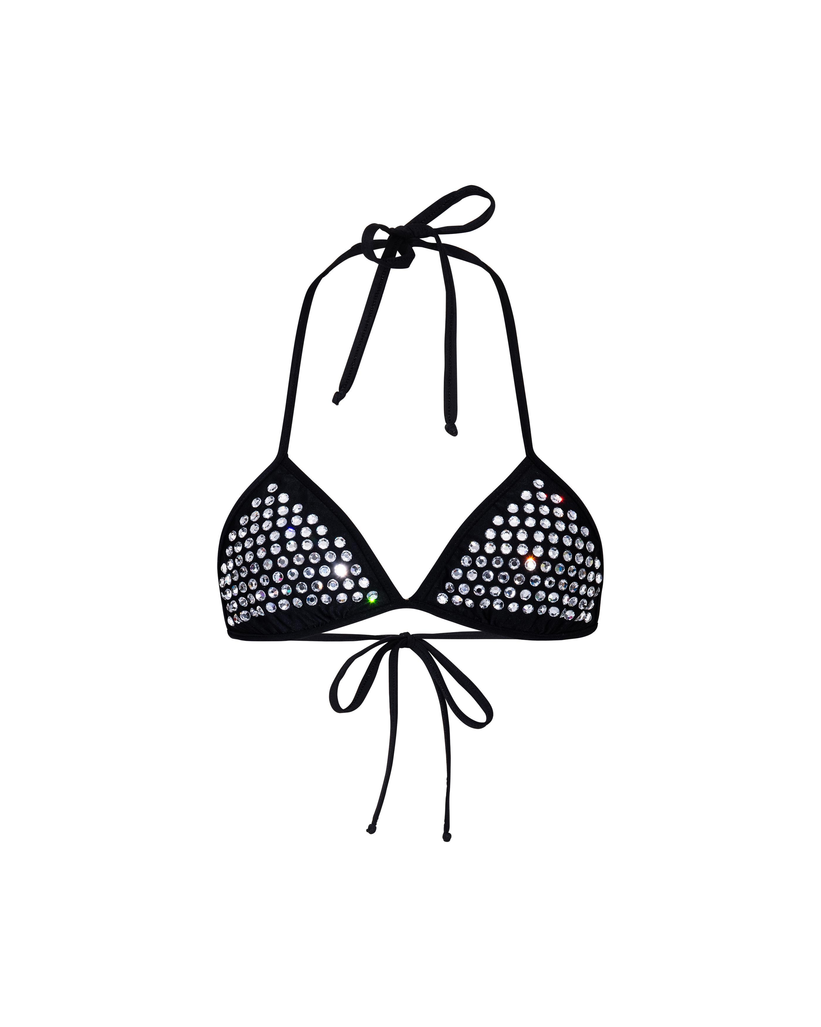 S/S 1995 Chanel by Karl Lagerfeld Black Crystal String Bikini 7