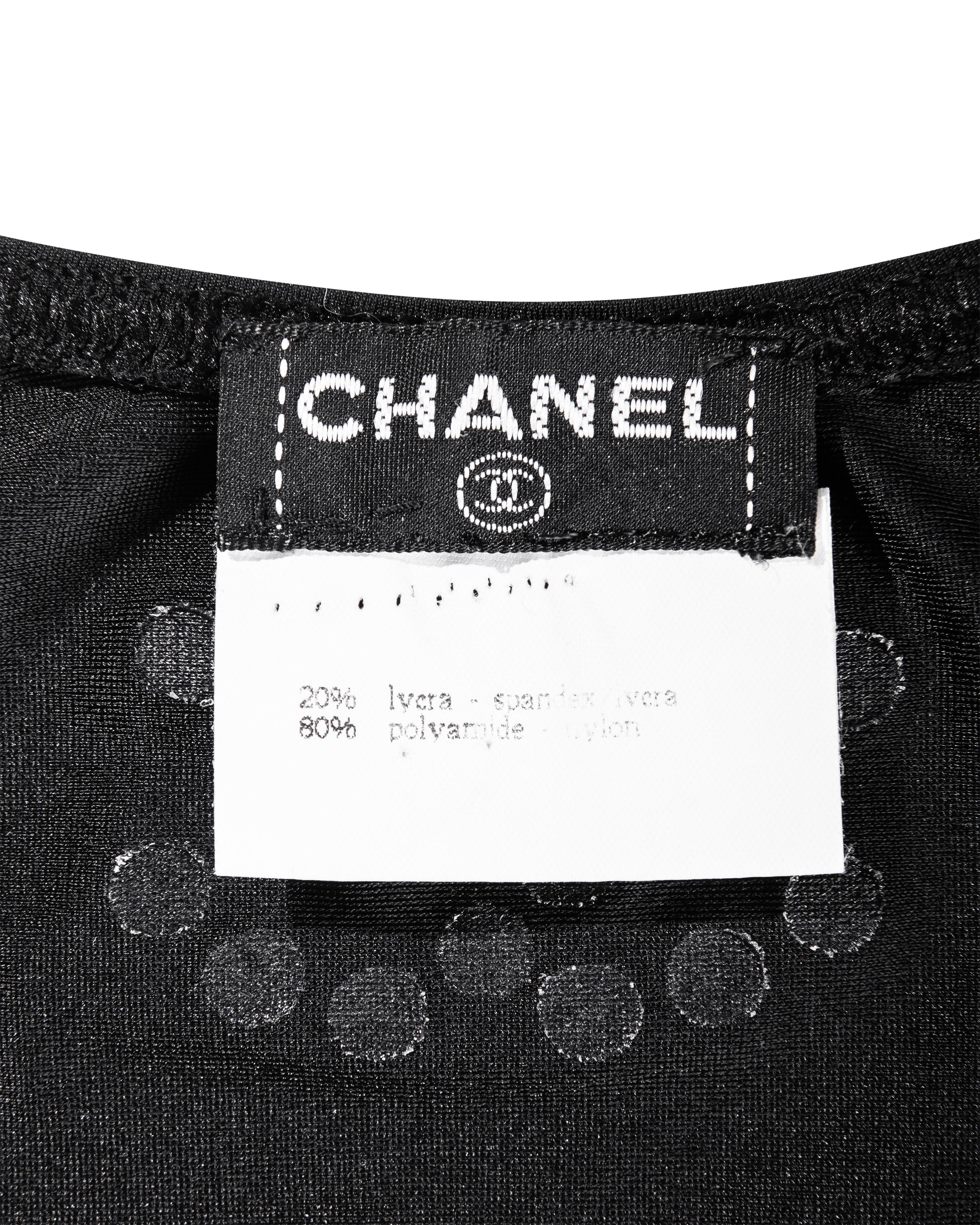 S/S 1995 Chanel by Karl Lagerfeld Black Crystal String Bikini 11
