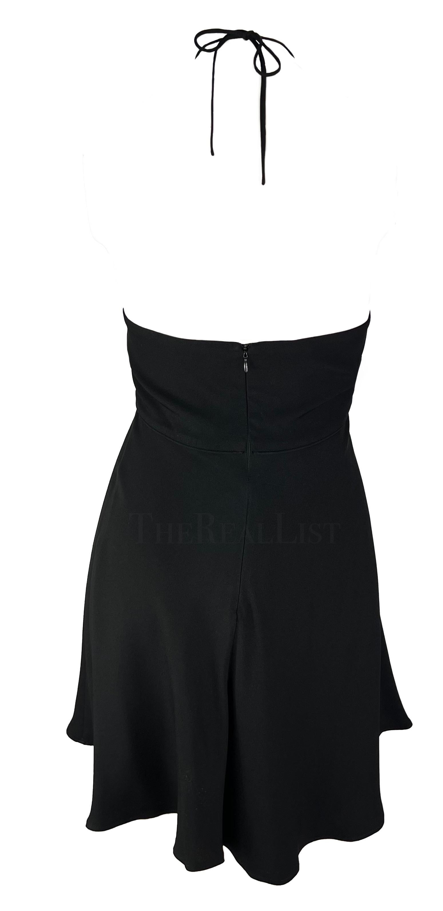 S/S 1995 Dolce & Gabbana Black Bow Halterneck Flare Mini Dress In Excellent Condition For Sale In West Hollywood, CA
