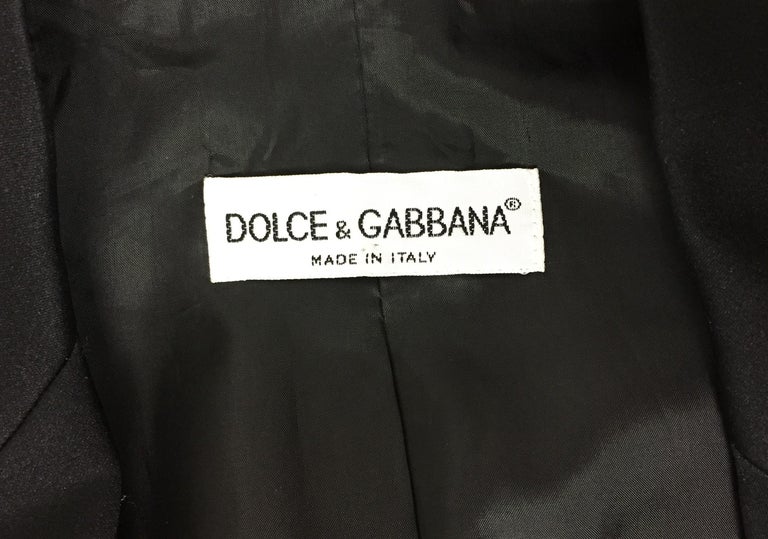 S/S 1995 Dolce and Gabbana Black and White Monogram Logo Smoking Tux ...