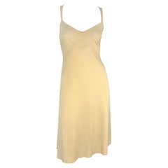 S/S 1995 Donna Karan Bodycon Panel Slip Dress Beige Elástico